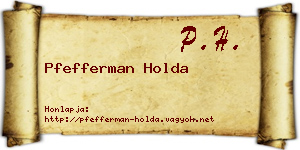 Pfefferman Holda névjegykártya